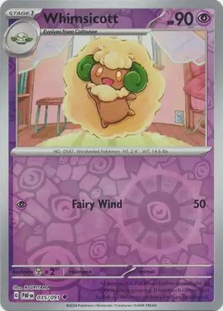 Paldean Fates Whimsicott #35/91 reverse holo