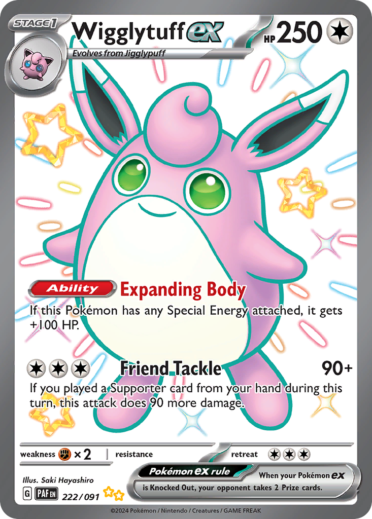 Paldean Fates Wigglytuff EX #222/91
