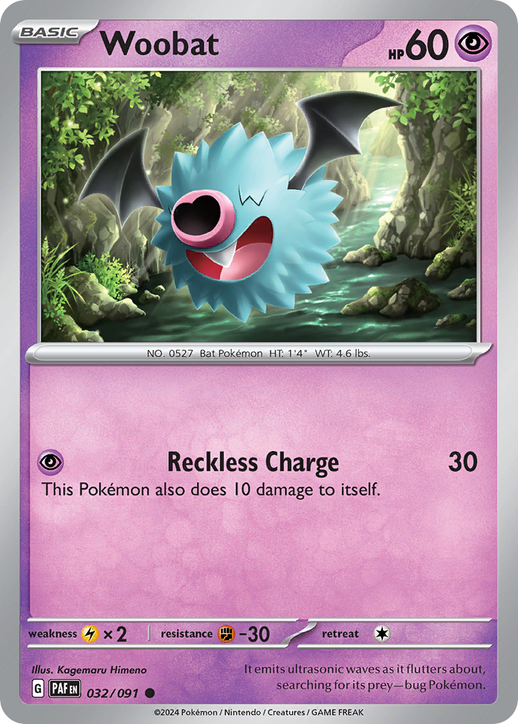 Paldean Fates Woobat #32/91