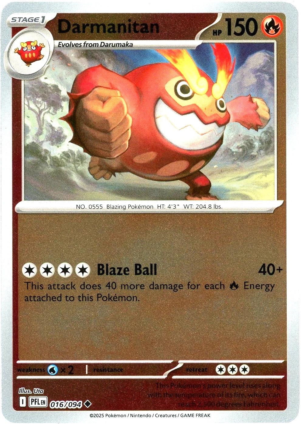 Phantasmal Flames Darmanitan #016/94 Reverse Holo