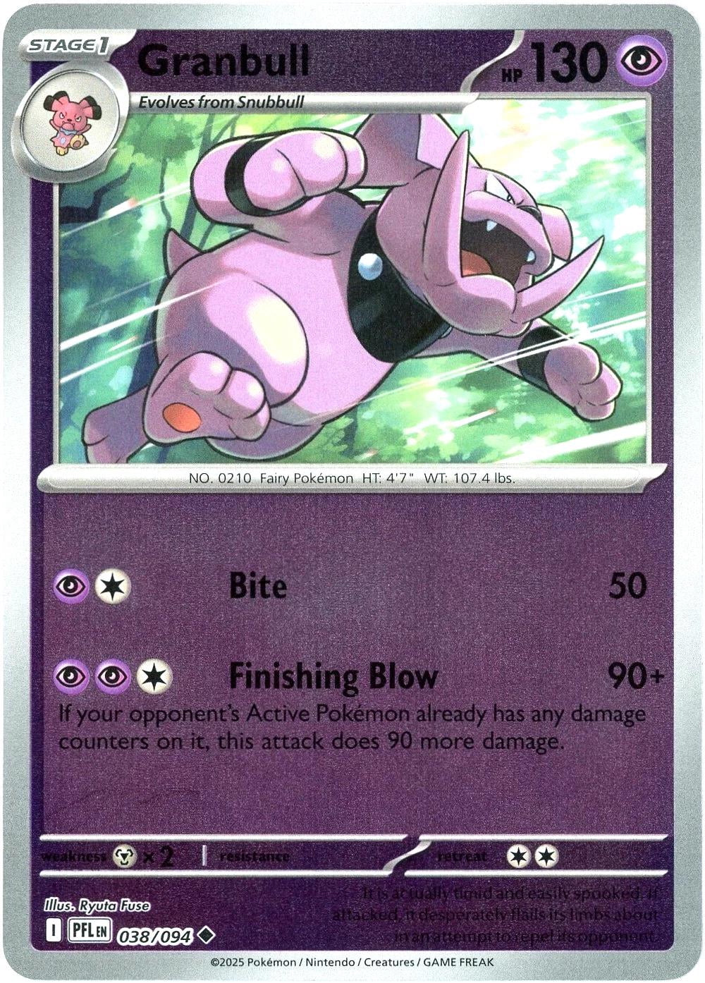 Phantasmal Flames Granbull #038/94 Reverse Holo
