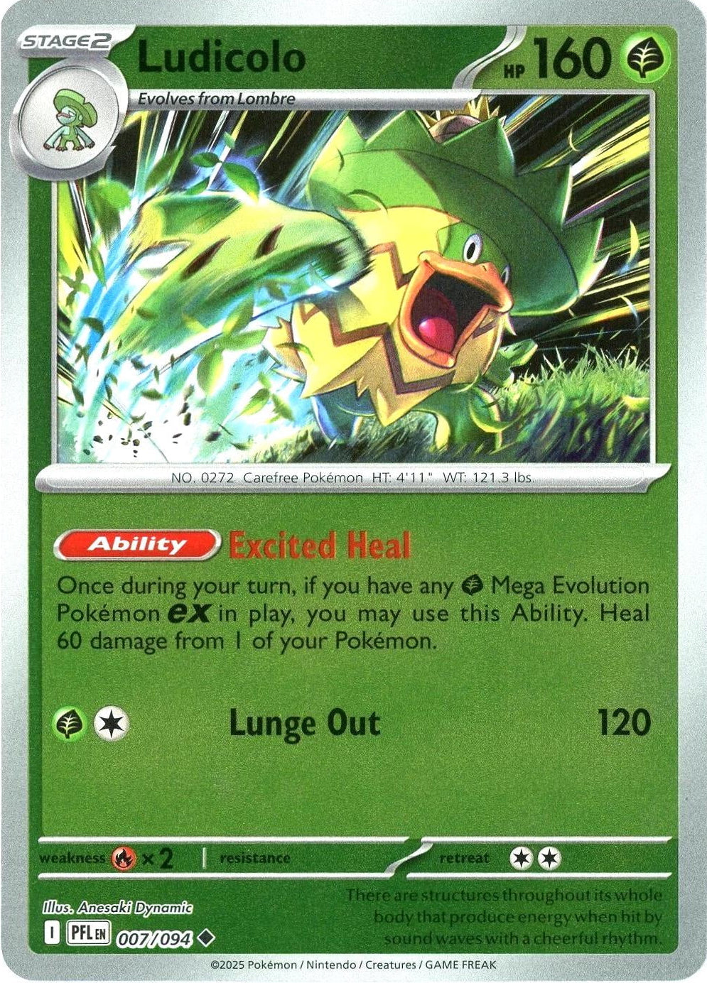 Phantasmal Flames Ludicolo #007/94 Reverse Holo