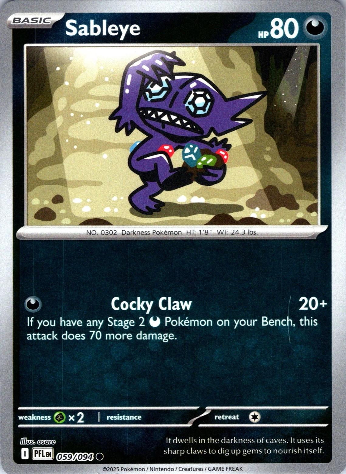 Phantasmal Flames Sableye #059/94 Reverse Holo