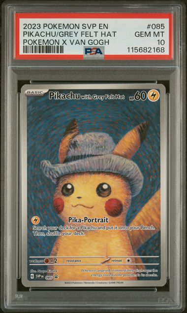 Pikachu Grey Felt Hat PSA 10