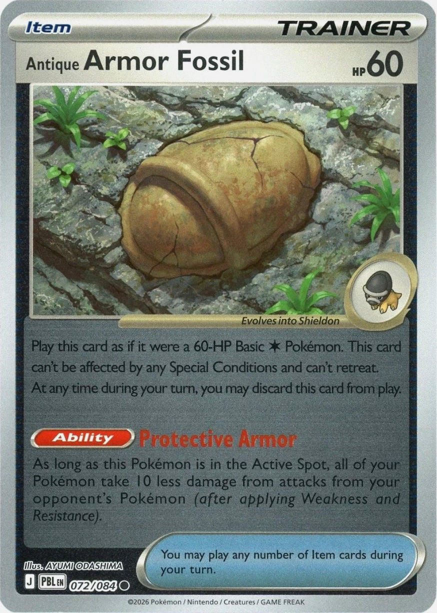 Pitch Black Antique Armor Fossil #072/084 reverse holo