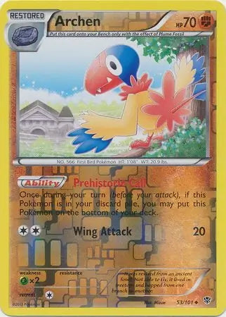Plasma Blast Archen #53/101 reverse holo