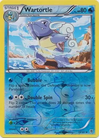 Plasma Blast Wartortle #15/101 reverse holo