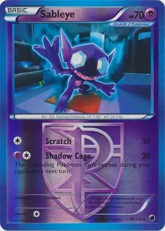 Plasma Freeze Sableye #49/116 reverse holo