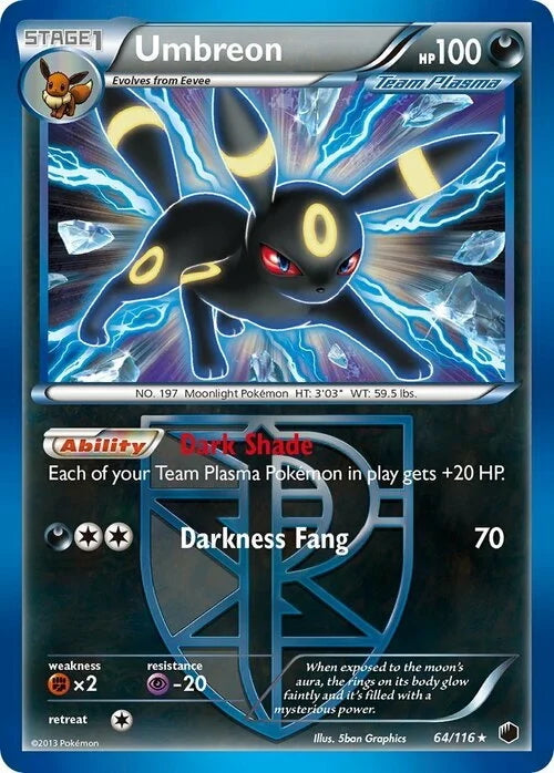 Plasma Freeze Umbreon #64/116 reverse holo