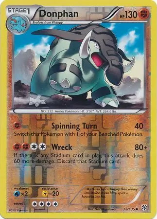 Plasma Storm Donphan #72/135 reverse holo