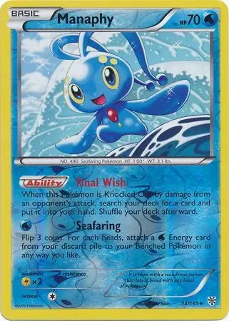 Plasma Storm Manaphy #34/135 reverse holo