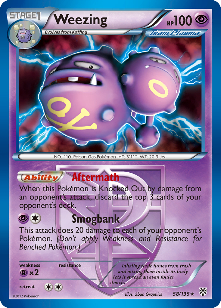 Plasma Storm Non - Holo Weezing #58/135
