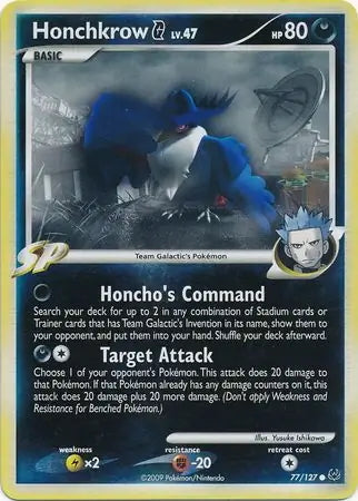 Platinum Honchkrow G #77/127 reverse