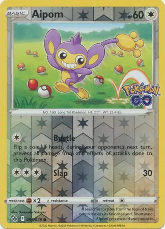 Pokémon Go Aipom #56/78 reverse holo