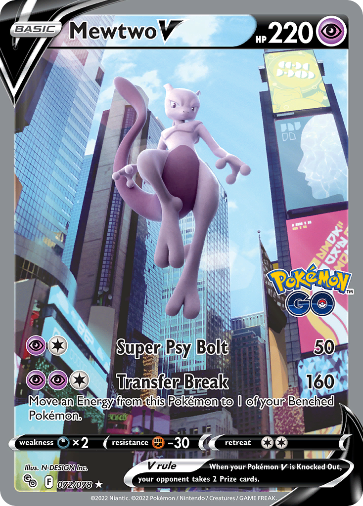 Mewtwo V Full Art uit Pokémon GO