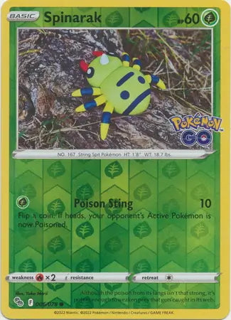Pokémon Go Spinarak #6/78 reverse holo