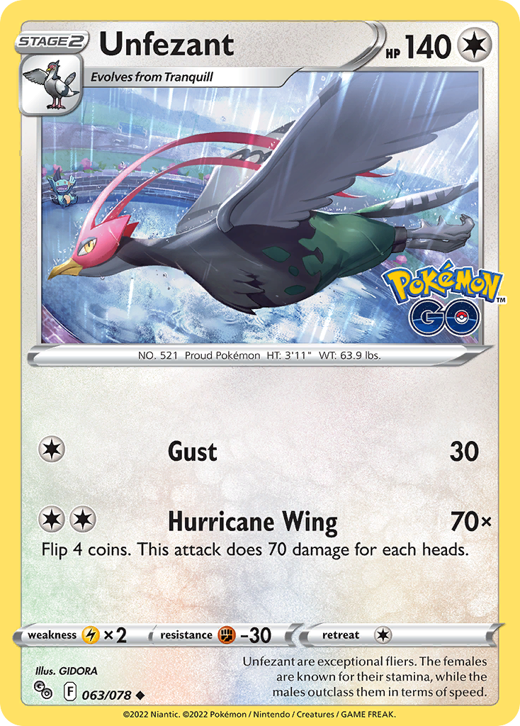 Pokémon Go Unfezant #63/78
