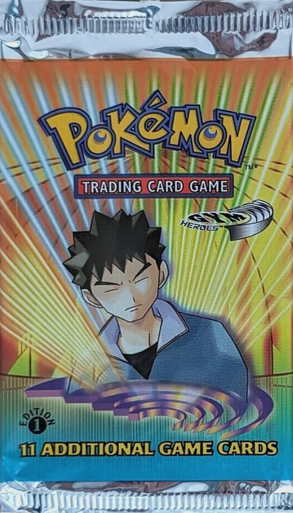 Pokémon Gym Heroes First Edition Booster Pack Brock