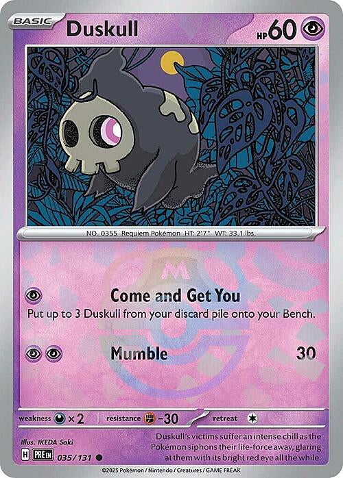 Prismatic Evolutions Duskull #035/131 Masterball