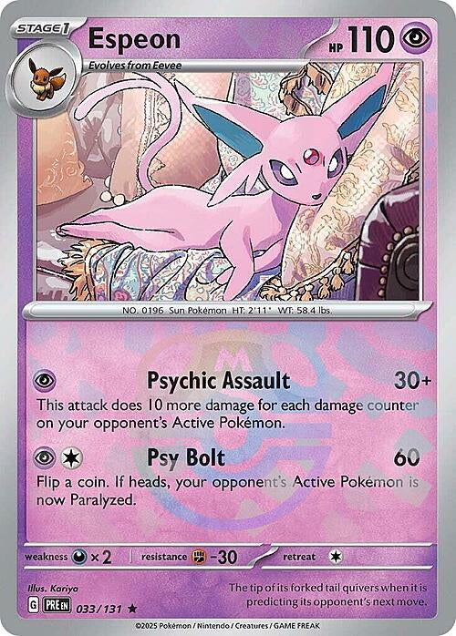 Prismatic Evolutions Espeon #033/131 Masterball