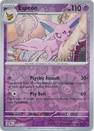 Prismatic Evolutions Espeon #033/131 reverse holo