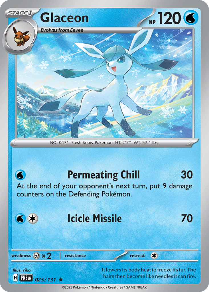 Prismatic Evolutions Glaceon #025/131