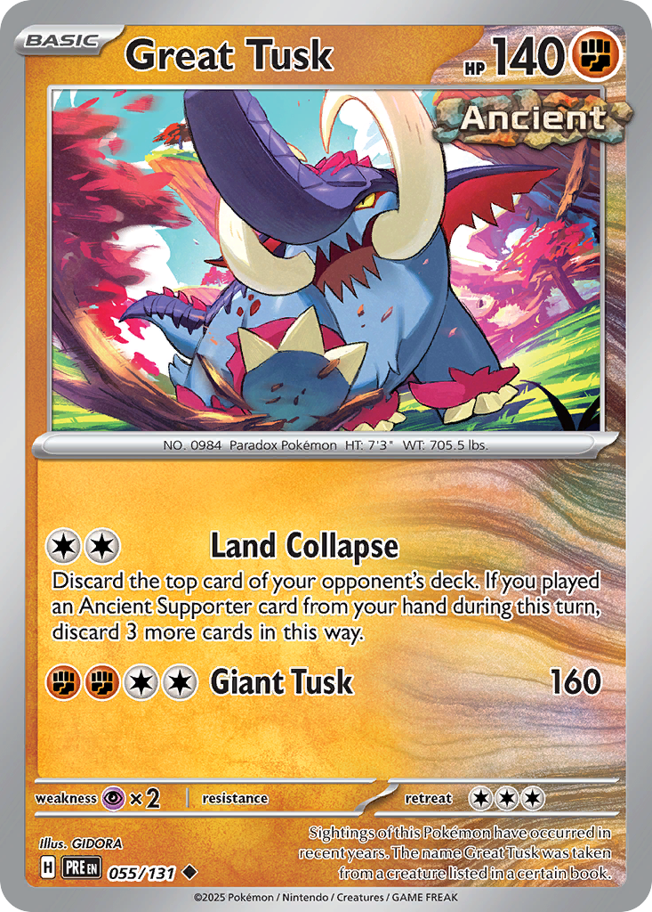 Prismatic Evolutions Great Tusk #055/131