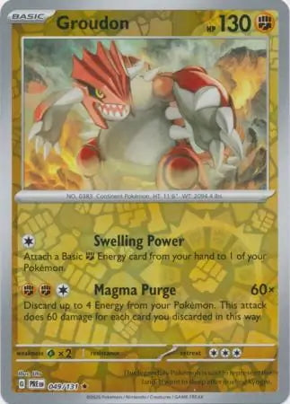Prismatic Evolutions Groudon #049/131 reverse holo