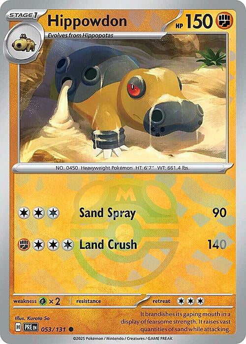 Prismatic Evolutions Hippowdon #053/131 Masterball
