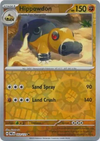 Prismatic Evolutions Hippowdon #053/131 reverse holo