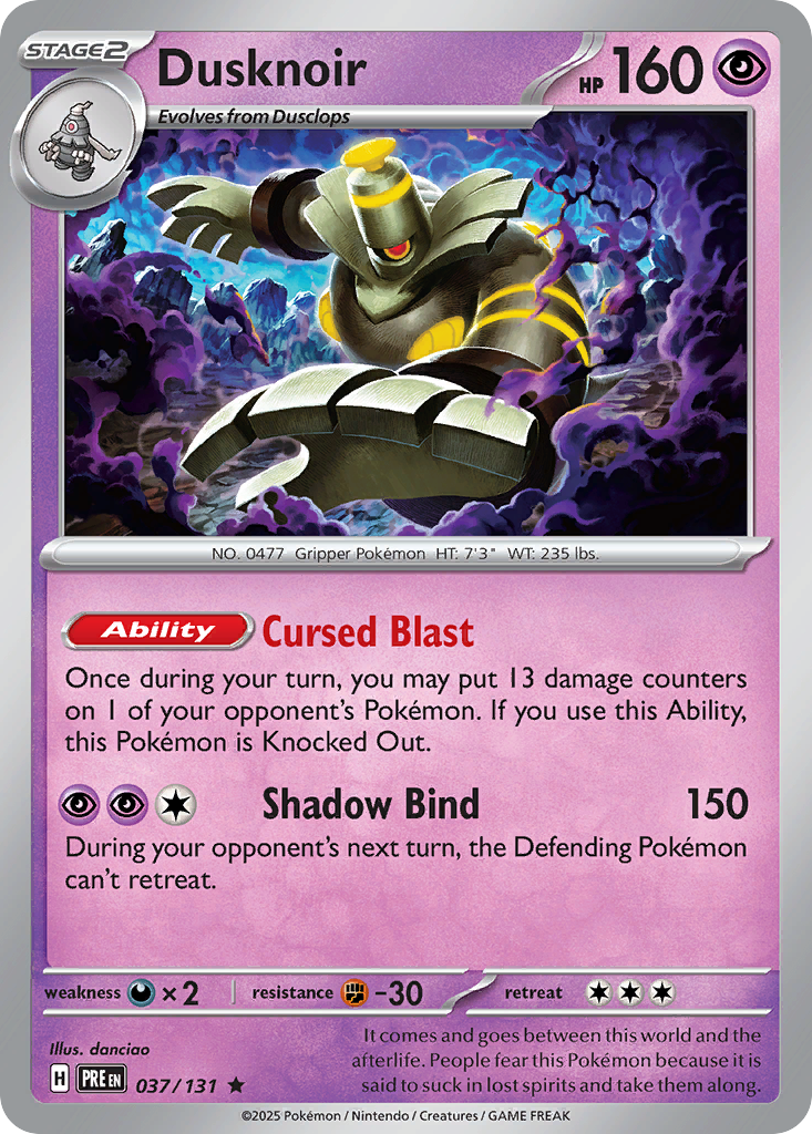 Prismatic Evolutions Holo Dusknoir #037/131