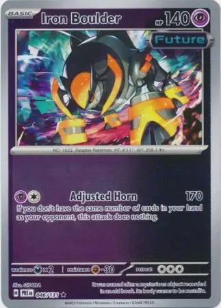 Prismatic Evolutions Iron Boulder #046/131 reverse holo