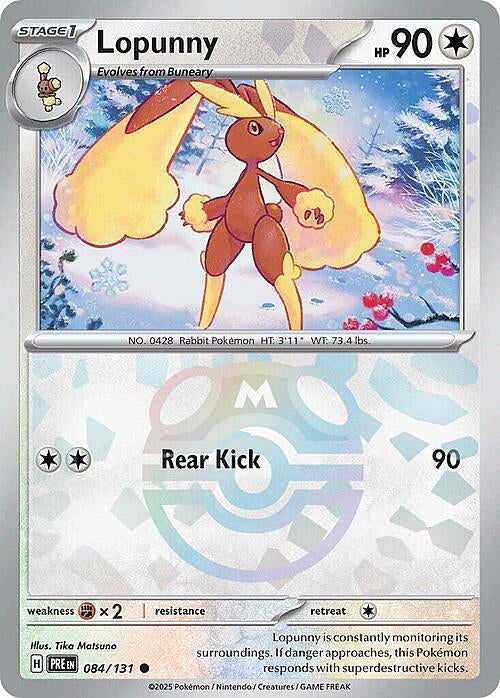 Prismatic Evolutions Lopunny #084/131 Masterball