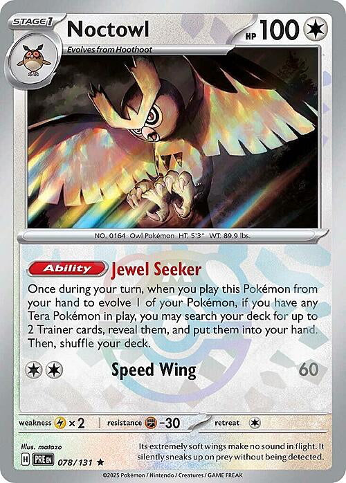 Prismatic Evolutions Noctowl #078/131 Masterball