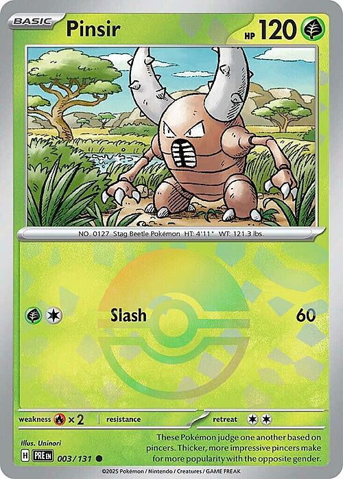 Prismatic Evolutions Pinsir #003/131 Pokéball