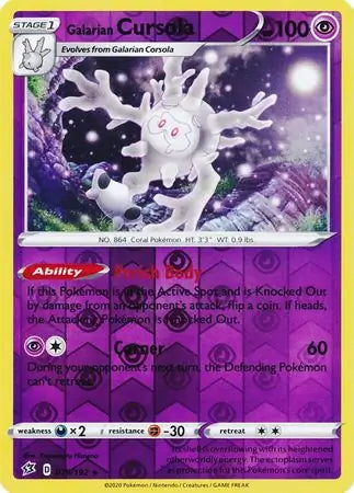 Rebel Clash Galarian Cursola #79/192 reverse holo