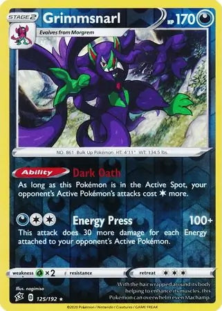 Rebel Clash Grimmsnarl #125/192 reverse holo