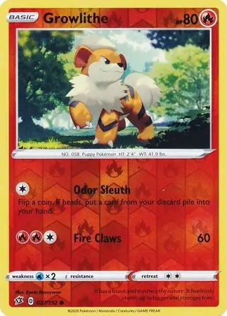 Rebel Clash Growlithe #27/192 reverse holo
