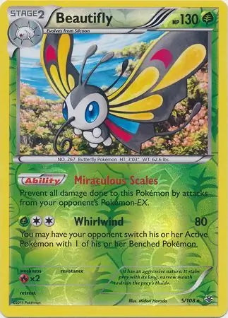 Roaring Skies Beautifly #5/108 reverse holo