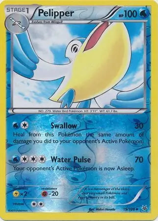 Roaring Skies Pelipper #19/108 reverse holo