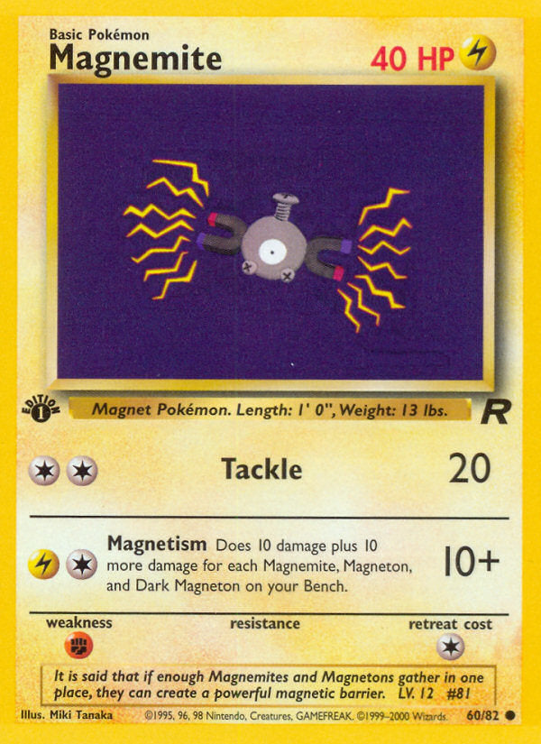 Rocket set Magnemite #60/82 first edition