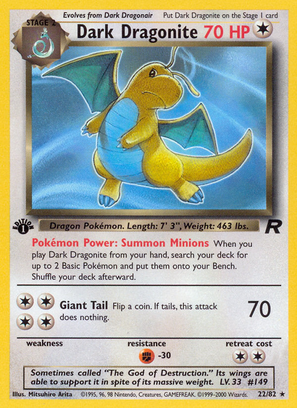 Rocket set Non Holo Dark Dragonite #22/82 first edition