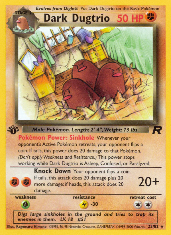 Rocket set Non Holo Dark Dugtrio #23/82 first edition