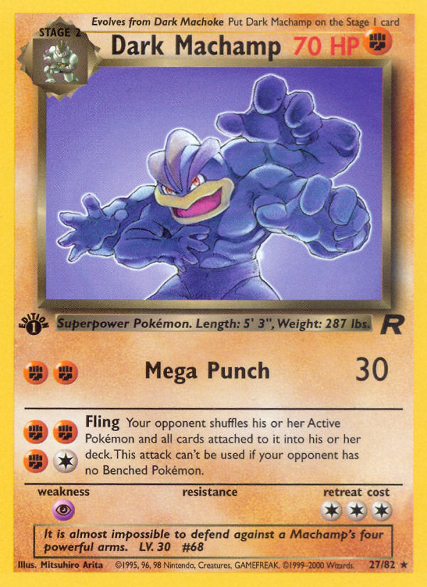 Rocket set Non Holo Dark Machamp #27/82 first edition