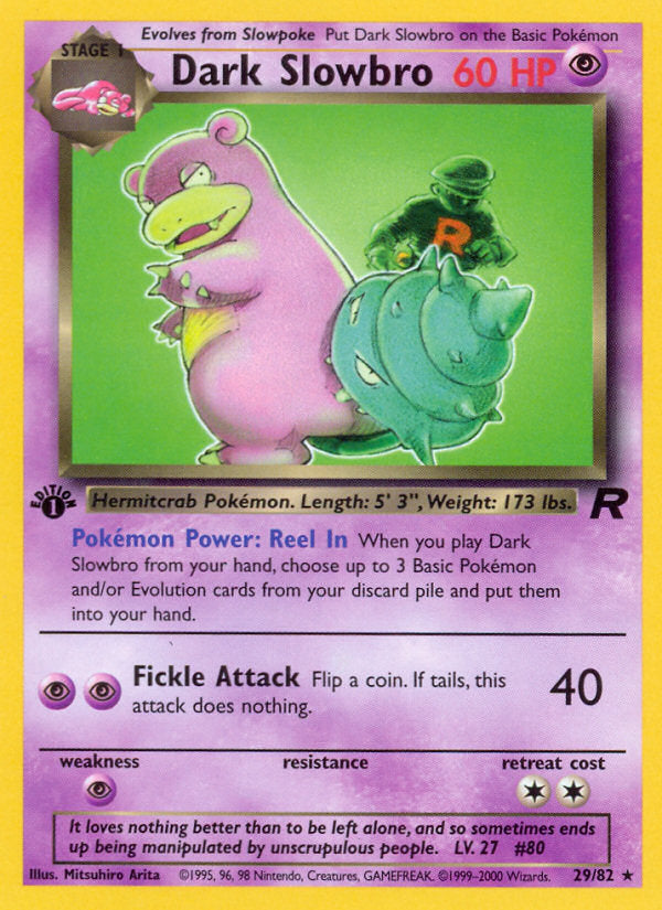 Rocket set Non Holo Dark Slowbro #29/82 first edition