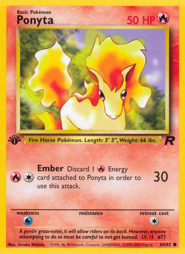 Rocket set Ponyta #64/82 first edition