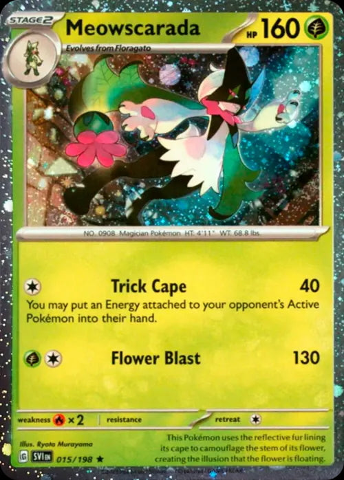 Scarlet & Violet Cosmos Holo Meowscarada #15/198