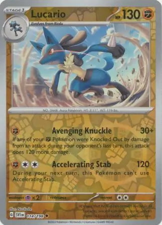 Scarlet & Violet Lucario #114/198 reverse holo