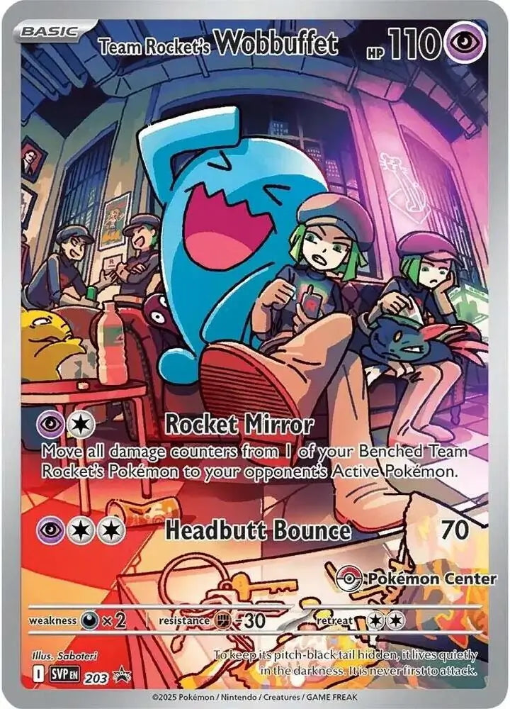 Scarlet & Violet Promo Team Rocket's Wobbuffet #203 Pokémon Center