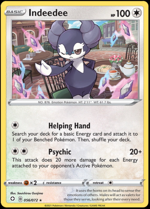 Shining Fates Holo Indeedee #56/72